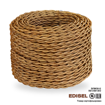 ретро провод 2х2.5 медный шелк бухта 50м