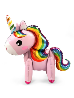 Ходячая фигура с гелием "Единорог радужный"