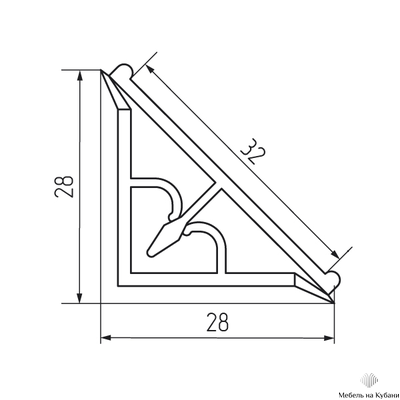 Плинтус кухонный рифленый AL 3,05м