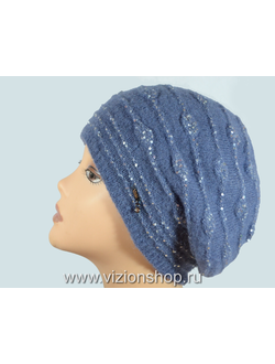 Голубой женский вязаный берет фото беретов Италии Vizio