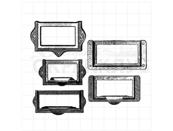 Штампы с винтажными металлическими ярлычками