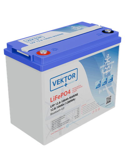 Аккумулятор литиевый LFP 12,8-100 MARINE Series Smart BMS 100A  (Bluetooth 4.0)