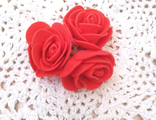 Головка розы (3-4 см.) из зефирного фоамирана Цвет: красный