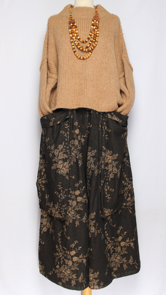 ДЖЕМПЕР КОРОТКИЙ "КИМОНО ШОВ СТОЙКА" широкий рукав мокко, шоколад до р.54