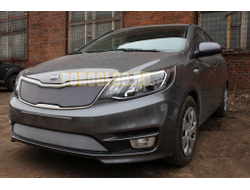 Защита радиатора KIA RIO 2015-2017 (Комфорт, Люкс, Престиж) chrome верх