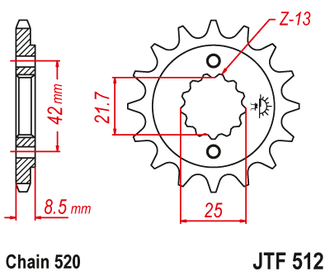 Звезда ведущая (15 зуб.) RK C4156-15 (Аналог: JTF512.15) для мотоциклов Kawasaki