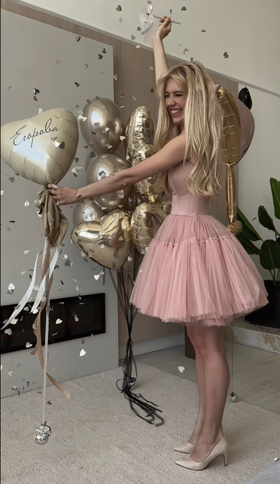 Шар хромированный с фамилиями 1 шт