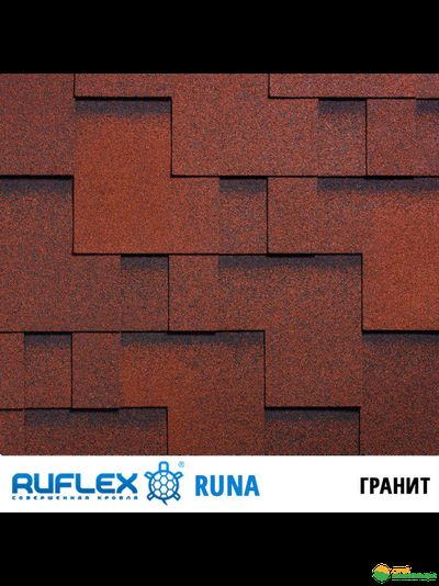 Гибкая черепица Руфлекс Руна (Ruflex Runa), цвет: Гранит