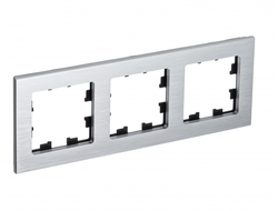 Рамка 3 поста металл серебро, серия AtlasDesign