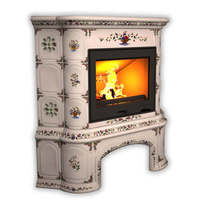 Изразцовый камин КимрПечь Прованс с дровником