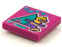 Tile 2 x 2 with Groove with BeatBit Album Cover - Deep Sea Diver Pattern, Magenta (3068bpb1615)