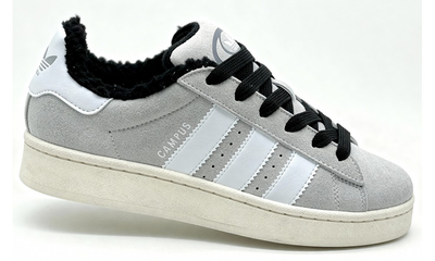 Кроссовки Adidas Campus 00s Grey White With Fur зимние