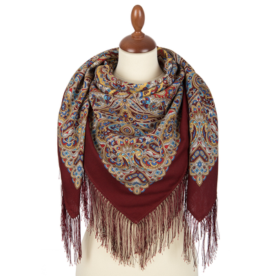 Павловопосадский платок Рождественский пряник 1805-4