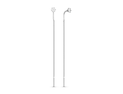 Серьги Протяжки с Белыми Фианитами