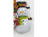 Шар (35&#039;&#039;/89 см) Фигура, Снеговик в зеленом шарфе, 1 шт.