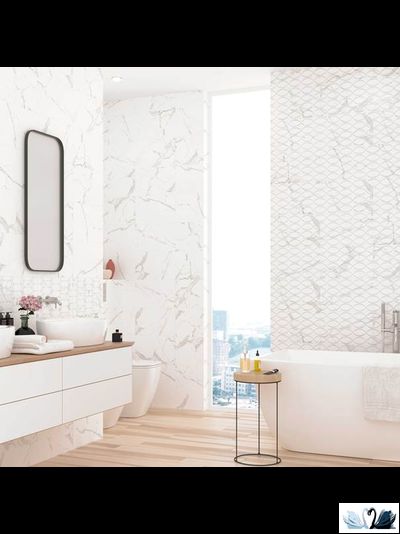 Плитка настенная Creto Purity белый 25х40 см, матовая под мрамор