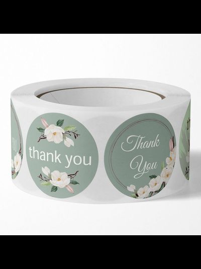 Стикер круглый в рулоне "Нежный цветок" (микс, 500 шт.)