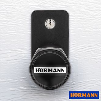 Замок с гарнитурой ручек ворот, пластмасса черного цвета с профильным цилиндром