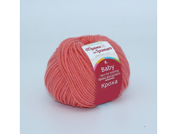 Пряжа Кроха Троицкая Состав: 20% мериносовая шерсть, 80% акрил, Вес и длина нити в мотке: 50 г, 135 м. цвет розовый  285