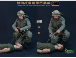 Санитар Армии США времен войны во Вьетнаме - Коллекционная ФИГУРКА 1/6 Vietnam War U.S. Army Hospital Corpsman in Hue 1968 (QOM-1046) - QORANGE QOTOYS