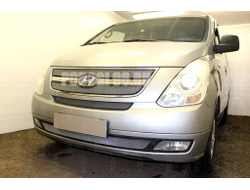 Защита радиатора Hyundai Starex H1 II 2007-2015 (3 части) chrome верх