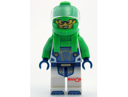 Astronaut - Male, White Spacesuit with Bright Green Arms, Bright Green Helmet, Trans-Clear Visor, Bright Green Harness with Solar Panel, Glasses, n/a (cty1694)