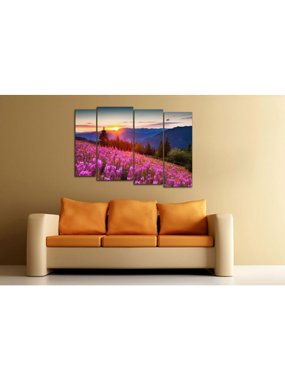 Модульная картина "Цветущий склон"