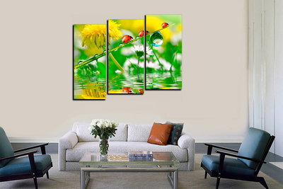 Модульная картина "Семья божьих коровок"