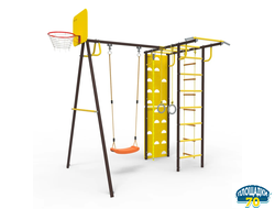 Детский уличный металлический комплекс 6.1 ультрамарин + качели лодочка