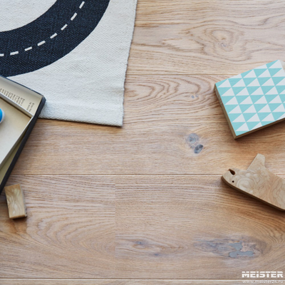 Паркетная доска Meister PD 200 Дуб рустик Беленый 8489 в интерьере