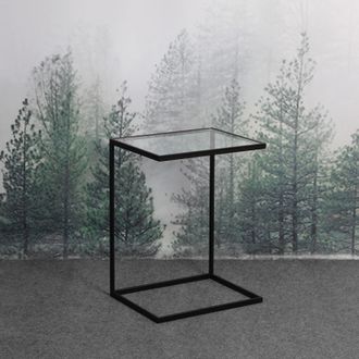 Приставной столик Poegle new into black прозрачное стекло