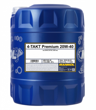 Моторное масло MANNOL 4-TAKT Premium 20W-40 MN7209-20 20L