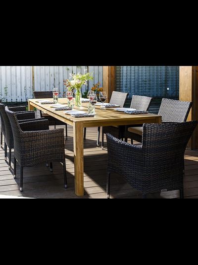 Обеденный комплект Aura 215 см на восемь персон с креслами