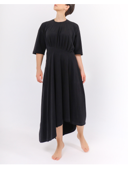 Платье-футболка с асимметричным подолом  (черный)