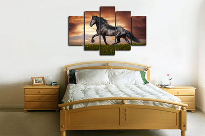 Модульная картина "Черный конь"