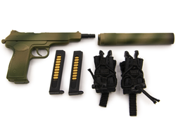 Автоматический пистолет Стечкина с подсумками 1/6 (78059) - DAMTOYS