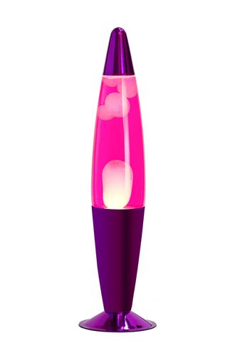 Лава лампа белая/розовая ХРОМ 41 см