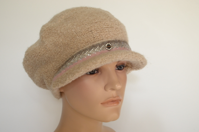 Зимняя бежевая вязаная кепка зима 2023 италия Визио фото