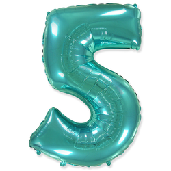 Воздушный шар фольгированный "ЦИФРА 5. ТИФФАНИ"