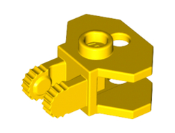 Hinge 1 x 2 Locking with 2 Fingers, 9 Teeth and Tow Ball Socket, Yellow (30396 / 3039624 / 4142726 / 4163290 / 6146964)