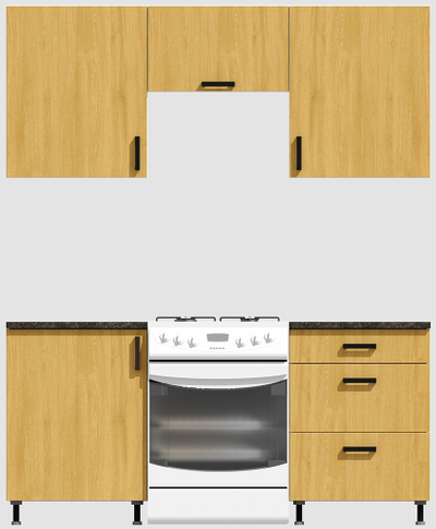 Кухня эконом 1,2 метра (600х600) Цвет: Дуб Сонома/Дуб Сонома