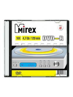 Носители информации DVD-R, 16x, Mirex, Slim/1, UL130003A1S