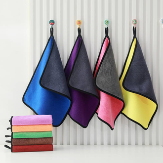 Набор цветных тряпочек для уборки из микрофибры многоразовые универсальные, размер 30 см * 30 см, количество 5 штук