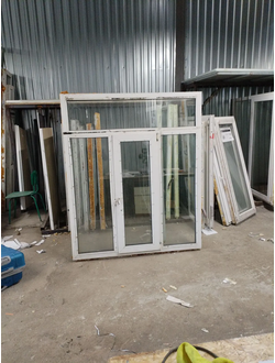 ОКНО БУ ШИРИНА 1480 ВЫСОТА 1770  ПРОФИЛЬ 60мм, 32 СП (ДВУХКАМЕРНЫЙ)