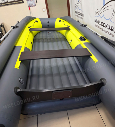 Моторная лодка Таймень NX 3800 НДНД PRO MAX фальшборт желтый/графит сзади