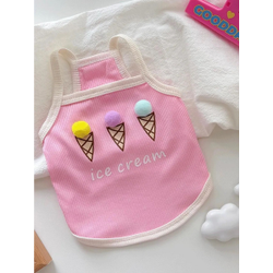 Майка Ice Cream для собак мелких пород и кошек, цвет Розовый