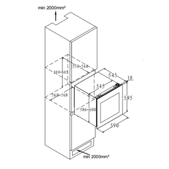 Встраиваемый винный шкаф Korting KFW 604 DB GXN