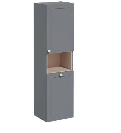 Пенал высокий, Vitra Root Classic, 40 см, с корзиной для белья, матовый серый, правосторонний, 68526