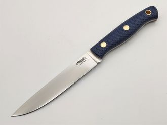 Нож Slender M сталь N690 синяя микарта с насечкой