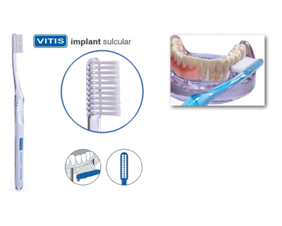 Зубная щётка для имплантов для чистки по линии десны и вокруг имплантов  Vitis Implant Sulcular, Dentaid.